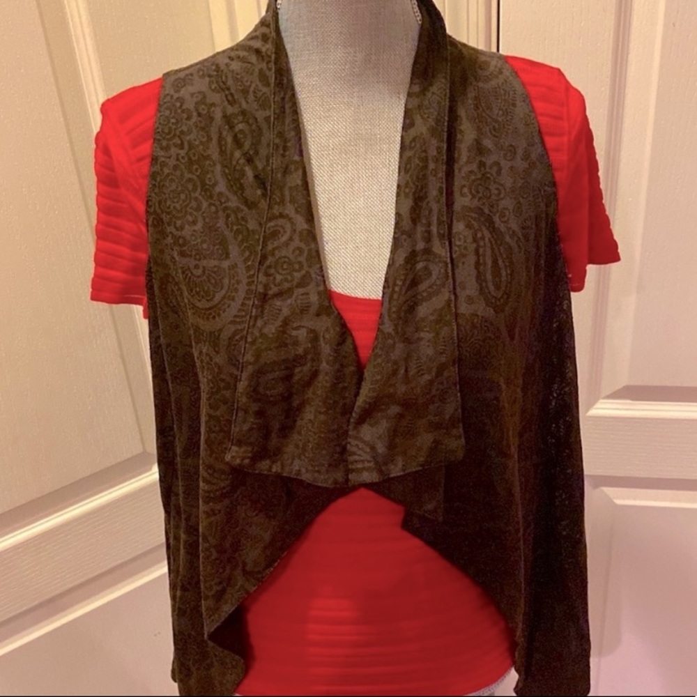 Brown Draped Vest